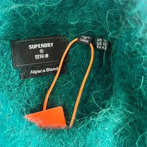 Superdry super lux ribbed crew alpaca and‎ wool blend womans 10 green thick - Picture 5 of 9